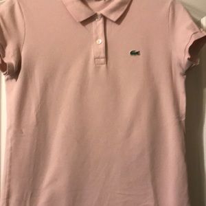 Pink Lacoste polo